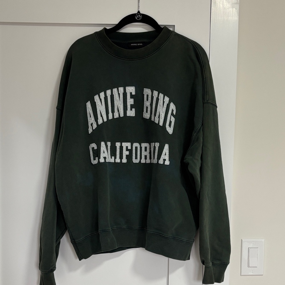 Anine Bing Dark Green Crew Neck Sweater